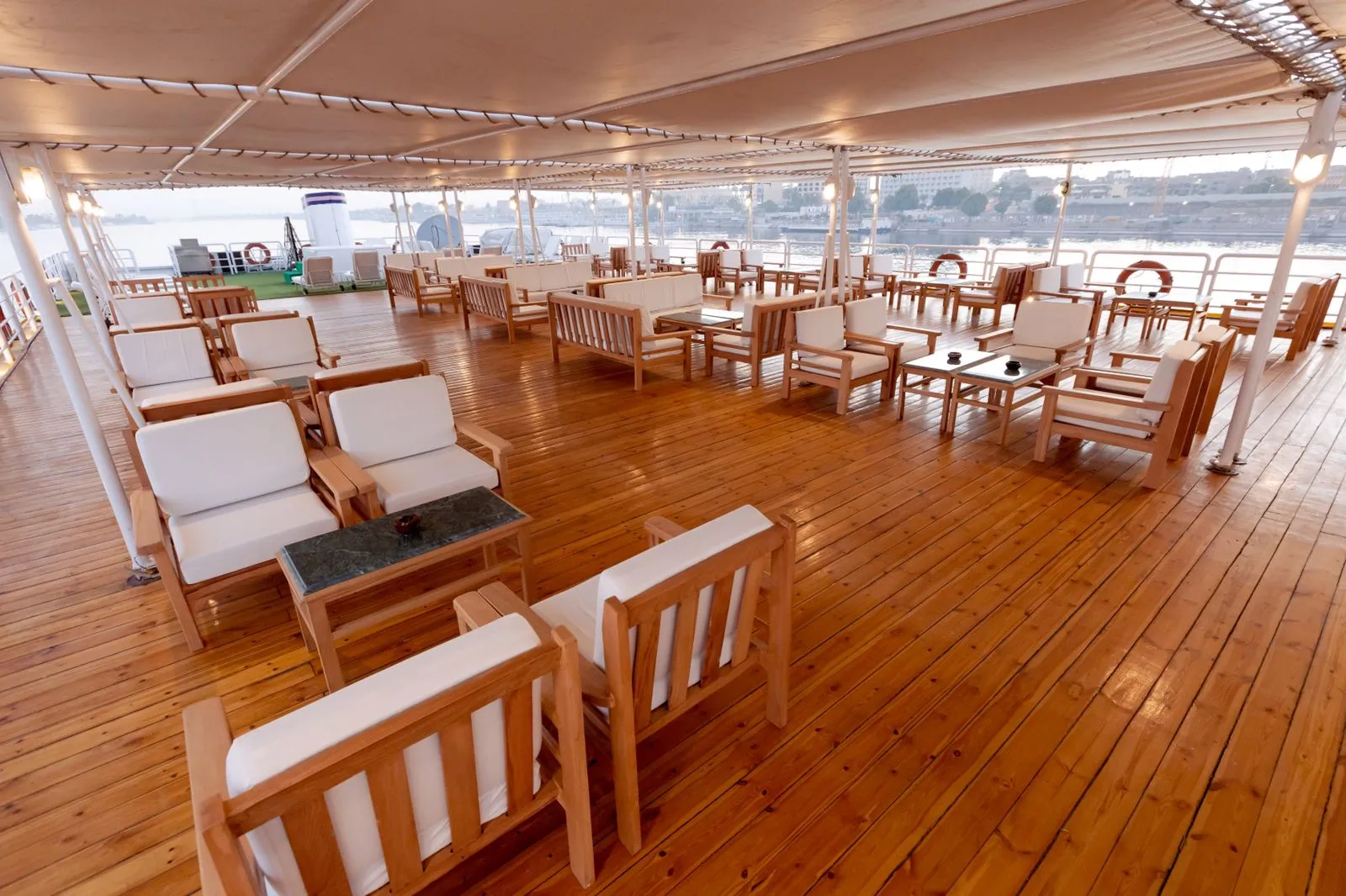 Sun deck of the MS King Tut I Nile Cruise Nile cruise
